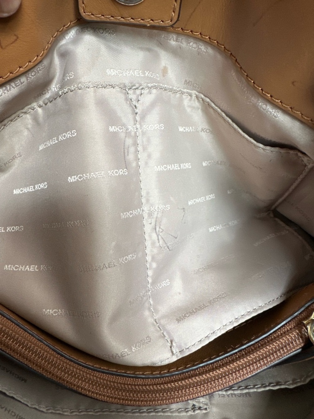 Michael Kors Jet Set Logo Chain Shoulder Bag Brown Coated Canvas Good Condition - Picture 13 of 15